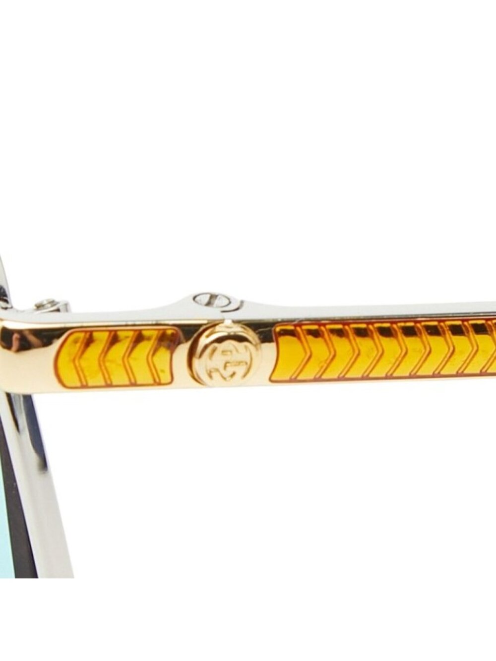 Gucci Sunglasses Gold Silver Plated Metal 1- Eyewear - Picture 4 of 7